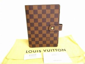 【未使用保管品】 ルイヴィトン LOUIS VUITTON ダミエ アジェンダ MM 手帳カバー システム手帳 メンズ レディース