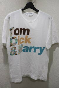 04SS 即決 COMME des GARCONS SHIRT コムデギャルソンシャツ Tom Dick ＆ Harry メッセージプリントTシャツ メンズ S 大き目 トルコ製