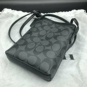 ★COACH/コーチ CB911 D2344★ ショルダーバッグ シグネチャー レザー ブラック 黒 メンズ スマホ ブランド レディース 鞄 カバン NH2413