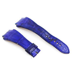 ハリー・ウィンストン（HARRY WINSTON）オーシャン44㎜用替えベルト ネジタイプ ストラップ アリゲーター 腕時計 純正品 ブルー 中古品