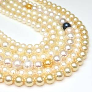 ◆アコヤ本真珠ネックレス6本おまとめ①◆M◎ 約236.1g 真珠 パール pearl ジュエリーjewelry necklace EB5