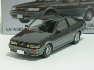 トヨタ カローラレビン 2ドア GT-APEX 85年式（黒／グレー）LV-N304b【トミーテック社1/64ミニカー】【トミカの時】