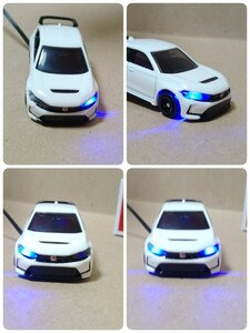 ダミースキャナー CIVIC タイプR FL5 K20C 白 2022 Honda LED 12V 2灯点滅　盗難防止 ミニカー 即決