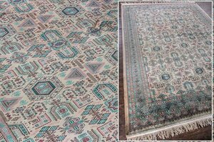 【絨毯】『 パキスタン 絨毯 シルクウール 64万ノット 径337×219cm 15938 』 インテリア カーペット ラグ 家具 カフェ ギャラリー マット