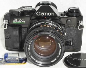 【整備/性能測定済】Canon AE-1 PROGRAM ブラック＋FD50mmF1.4 S.S.C._P,S,機能OK(4573496_120)