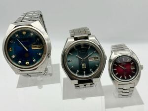 【送料無料】SEIKO セイコー adovan 7019-7290 ELNIX エルニクス0703-6020 2205-0610 自動巻き 緑文字盤 【3点まとめ】