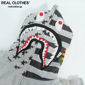 ☆A BATHING APE/アベイシングエイプ American shark full zip foodie 星条旗 パーカー/M /060