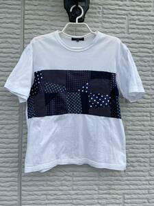 コムデギャルソン COMME des GARONS 半袖Tシャツ ドット キュプラ 白 ネイビー