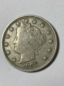 43 1907 アメリカ 5セント　硬貨