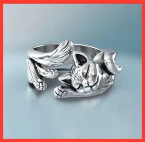 silver925 ヴィンテージ 猫 リング ユニセックス キャット 指輪