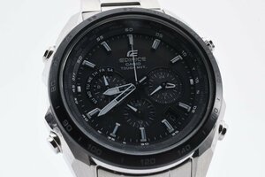 美品 カシオ エディフィス EQW-T610 クロノグラフ ラウンド シルバー ソーラー メンズ 腕時計 CASIO EDIFICE