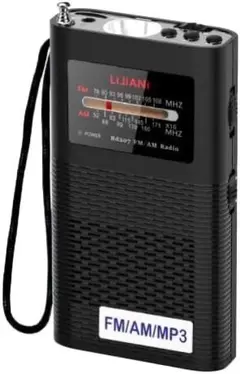 LIJIANI　小型　携帯　FM/AM　ラジオ　MP3プレーヤー　懐中電灯