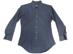 BURBERRY バーバリー 黒 ブラック 墨黒 長袖 ドレス スリム フィット シャツ ワイシャツ 綿 100％ 英国 ロンドン シルエット ブランド