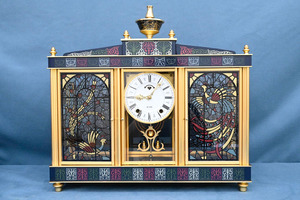 NP38 未使用 長期保管品 日本美術時計 機械式 ゼンマイ式 置き時計 置時計 14日時計 Nマーク コレクション オブジェ 飾り物