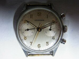 A4469 スイス レオニダス 手巻 クロノグラフ 腕時計 現状品