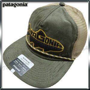 Patagonia 新品 パタゴニア フライキャッチャー 刺繍ロゴ キャップ メンズ トラッカー サイズフリー Green 正規品