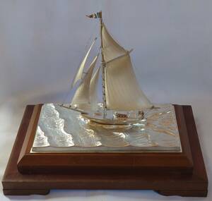 TAKEHIKO 武比古 SILVER 985 ヨット 銀製 置物 シルバー 帆船 アンティーク 工芸品 インテリア ガラスケース付き