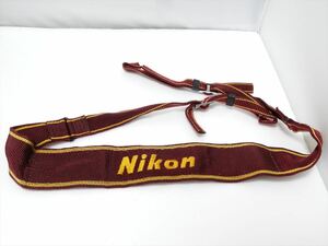 Nikon 純正 刺繍 ストラップ 訳あり　幅広タイプ 幅約50mm 茶色(ブラウン)　黄色(イエロー)　ニコン 送料140円　543