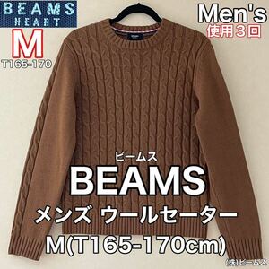 超美品 BEAMS(ビームス)メンズ ウール セーター M(T165-170cm)使用３回 ブラウン (株)ビームス トップス 秋冬 防寒 アウトドア