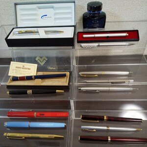 万年筆 ボールペン シャーペン 筆記用具まとめて CROSS MIKIMOTO PILOT GIVENCHY PLATINUM BURBERRY SHEAFFER DAKSなど合計15個ジャンク