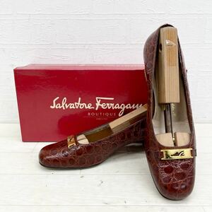 1298◎ イタリア製 Salvatore Ferragamo サルヴァトーレ フェラガモ 靴 シューズ パンプス カジュアル ブラウン レディース6