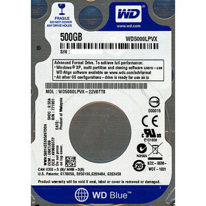 Western Digital製HDD WD5000LPVX 500GB SATA600 [管理:20343939]