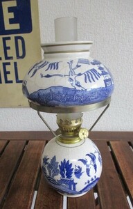 ■当時物 レトロ　陶器製　オイルランプ H23.5cm 