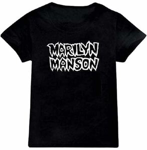 Marilyn Manson マリリン マンソン ロゴ Tシャツ ブラック M バンドTシャツ 半袖