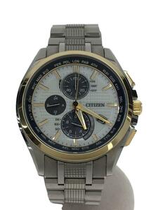 CITIZEN◆シチズン/ソーラー腕時計/アナログ/ステンレス/WHT/SLV/H804-T026974