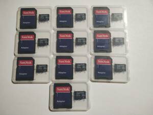 10枚セット SanDisk 32GB microSDHCカード ケース・microSD→SD変換アダプター付 class4 フォーマット済み microSDカード メモリーカード