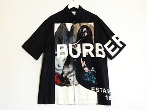 BURBERRY バーバリー 【21SS】マーメイドプリント シルクツイル　半袖シャツ　アート画総柄 メンズ S 4567606 ブラック系