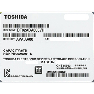 TOSHIBA製HDD DT02ABA600VH 6TB SATA600 5400 [管理:1000027189]