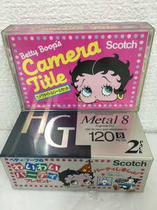 ★☆エ131 未開封 8mm 8ミリ ビデオテープ Scotch HG Metal 8 120 2PACK + ベティ カメラタイトルシール☆★