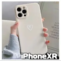【iPhoneXR】iPhoneケース ホワイト ハート 手書き 白 シンプル