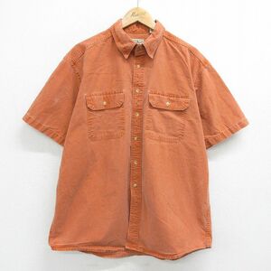 XL/古着 エルエルビーン LLBEAN 半袖 シャツ メンズ コットン オレンジ系 spe 24mar21 中古 トップス