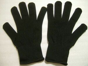 ストレッチ手袋　薄手　黒　幅8　長さ20cm　インナー手袋　男女兼用　肌寒い春秋にも◎　フリーサイズ