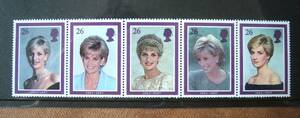 ダイアナ　切手５枚　イギリス　外国切手　未使用