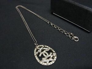 1円 CHANEL シャネル ココマーク 07A ラインストーン ネックレス ペンダント アクセサリー レディース シルバー系 AV5567