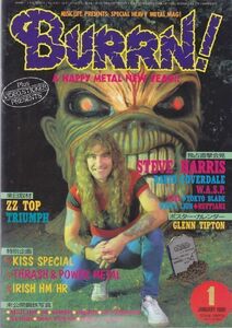 BURRN! STEVE HARRIS/D.COVERDALE/W.A.S.P./KEEL/TOKYO BLADE/WHITE LION/RUFFIANS/ZZTOP/TRIUMPH/ヘヴィ・メタル・マガジン1986年1月号