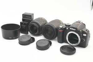 Nikon ニコン D60【訳あり】/ NIKKOR 18-55mm F3.5-5.6 G VR / NIKKOR 55-200mm F4-5.6 G ED VR キット (t7930)