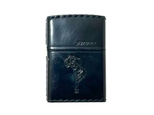 ZIPPO/ジッポー WINDY ウィンディ 革巻き/レザー ブラック 黒 2000年製 オイルライター 喫煙具 煙草グッズ 現状品 (44765OT5)