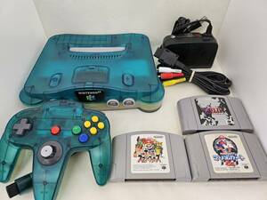 【美品】【動作確認済】 NINTENDO 64 クリアブルー 本体 [NUS-001] コントローラー メモリー拡張パック ソフト付き フルセット②