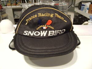非売品★昭和レトロ★日本製★80年代★当時物 France Racing Team POWER LAND SNOW BIRD スキー 帽子★スノーボード 登山 アウトドア 防寒 
