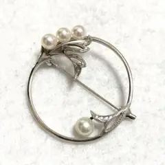 ミキモト　silver925 サークルパールブローチ　真珠