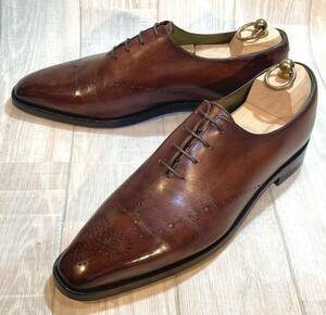 Berluti ベルルッティ◆27cm 8.5◆ホールカット オックスフォード 革靴 本革 ドレスシューズ ビジネスシューズ レザー Italy製 焦茶 メンズ