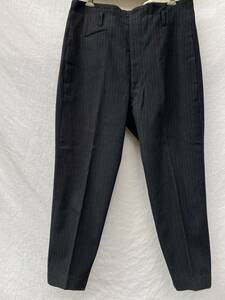 昭和初期 戦前 ジャパンヴィンテージ JAPAN VINTAGE ストライプ シンチバック TROUSERS スラックス 戸崎洋服店 サスペンダー 30s40s