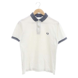 フレッドペリー FRED PERRY ポロシャツ カットソー 鹿の子 半袖 38 白 ホワイト M3105 /HS ■OS メンズ