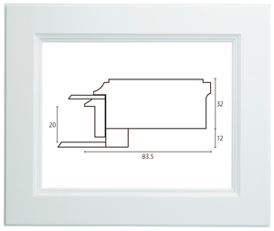油絵/油彩額縁 木製フレーム A263 アクリル付 ホワイト F30号