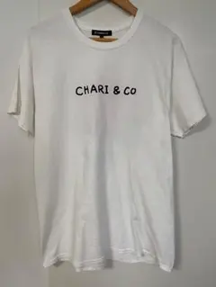 CHARI&CO ブランドロゴ＆ローズプリントTシャツ