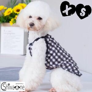 XS チェック キャミソール （黒） 犬服 猫服 犬の服 ペット用品 夏 ペット服 小型犬 ベスト 袖なし